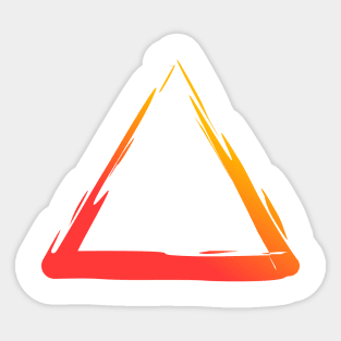 A Simple Triangle, Abstract Brush, Red Orange Sticker